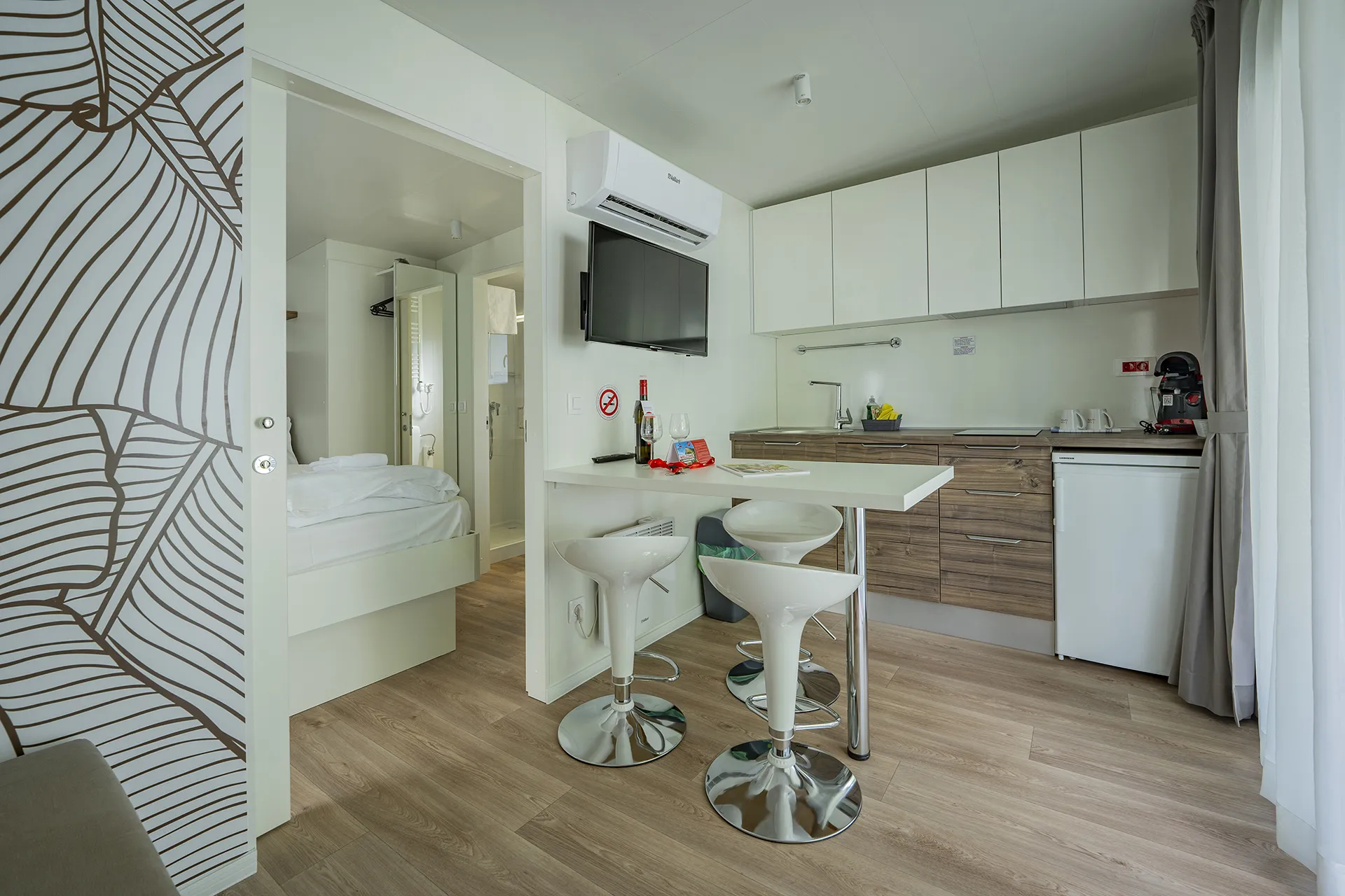 Moderne Küche im Mobilheim am Camping Resort Riegersburg