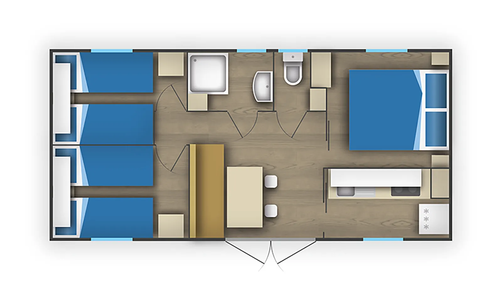 Grundriss des Mobilheim Family I am Camping Resort Riegersburg
