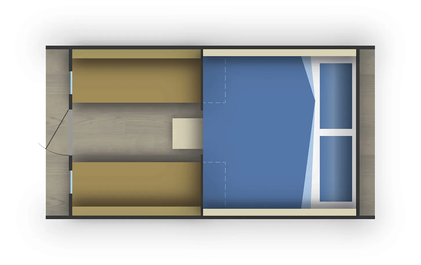 Grundriss von einem Campingfass am Camping Resort Riegersburg