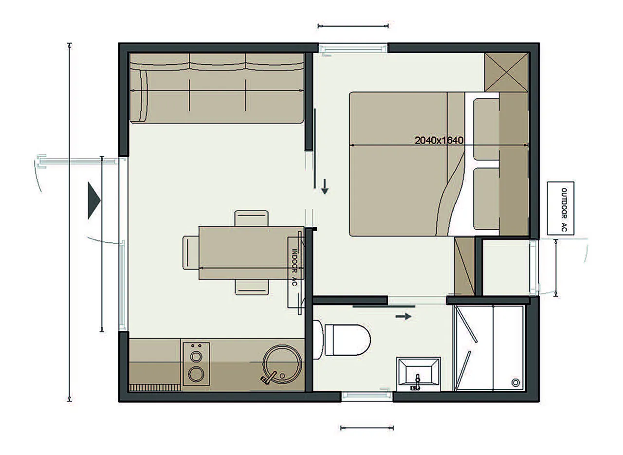 Grundriss des Mobilheim Couple am Camping Resort Riegersburg